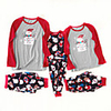 Family Look Santa Claus Snowman Graphic Print Long Sleeve Regular Regular Clothing Set Gray