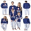 Family Look Snowman Letter Print Long Sleeve Regular Regular Clothing Set Blue