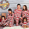 Family Look Striped Graphic Print Long Sleeve Regular Regular Clothing Set Red