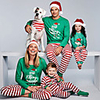 Family Look Striped Letter Print Long Sleeve Regular Regular Clothing Set Green