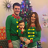 Family Look Striped Print Long Sleeve Regular Regular Clothing Set Green