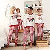 Family Look Striped Print Long Sleeve Regular Regular Clothing Set White