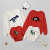Family Look Tops Dinosaur Letter Daily Print White Red Long Sleeve Daily Matching Outfits / Fall / Winter / Cute miniinthebox