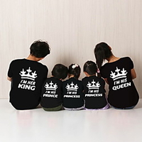 Family Look Tops Graphic Letter Daily Black Sleeveless Active Matching Outfits / Spring / Summer / Casual miniinthebox