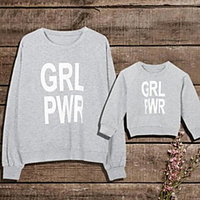 Family Look Tops Graphic Letter Daily Gray Long Sleeve Active Matching Outfits miniinthebox