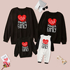 Family Look Tops Heart Letter Daily Print Black Long Sleeve Daily Matching Outfits / Fall / Winter / Cute miniinthebox