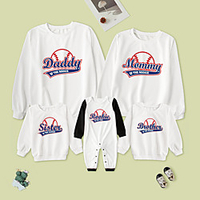 Family Look Tops Letter Daily Print White Long Sleeve Daily Matching Outfits / Fall / Winter / Cute miniinthebox