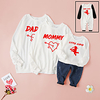 Family Look Valentines Tops Heart Fruit Letter Daily Print White Black Long Sleeve Daily Matching Outfits / Fall / Winter / Cute miniinthebox