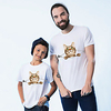 Family Look White Summer Active Print Cat Graphic Animal Short Sleeve Tee / Kids miniinthebox