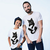 Family Look White Summer Active Print Cat Graphic Animal Short Sleeve Tee / Kids miniinthebox