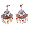 Fan shaped Tassels Silver Plated Earrings