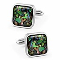 fancy nebula mother of pearl square cufflinks for men deep space cuff links set (nebula champaign gold)