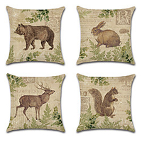 Farm Animal Double Side Cushion Cover 4PC Soft Decorative Square Throw Pillow Cover Cushion Case Pillowcase for Bedroom Livingroom Superior Quality Machine Washable Indoor Cushion for Sofa Couch Bed Chair miniinthebox