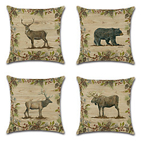 Farm Animal Double Side Cushion Cover 4PC Soft Decorative Square Throw Pillow Cover Cushion Case Pillowcase for Bedroom Livingroom Superior Quality Machine Washable Indoor Cushion for Sofa Couch Bed Chair miniinthebox