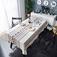 Farmhouse Style Pastoral Tablecloth Cotton Linen Fabric Table Cloth, Washable Table Cover Dust-Proof Wrinkle Resistant for Restaurant,  Picnic,  Indoor and Outdoor Dining miniinthebox