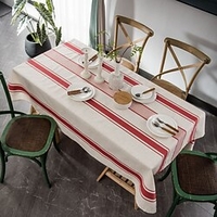 Farmhouse Style Pastoral Tablecloth Cotton Linen Fabric Table Cloth, Washable Table Cover Dust-Proof Wrinkle Resistant for Restaurant,  Picnic,  Indoor and Outdoor Dining miniinthebox