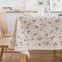 Farmhouse Style Pastoral Tablecloth Cotton Linen Fabric Table Cloth, Washable Table Cover Dust-Proof Wrinkle Resistant for Restaurant,  Picnic,  Indoor and Outdoor Dining miniinthebox