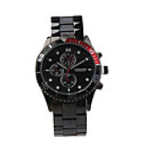 Fashion Auto Mechanical Tungsten Steel Wrist Watch Black Dial