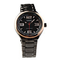 Fashion Auto Mechanical Tungsten Steel Wrist Watch Black Dial