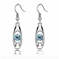 fashion crystal drop earring oval dangle earrings