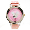 Fashion Cute PU Leather Band Quartz Women Lady