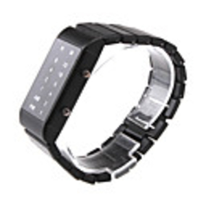 Fashion Design Blue Led Unisex Black Band LED Watch
