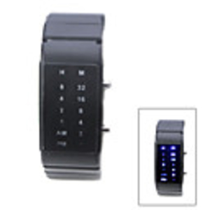Fashion Design Digital Blue Led Women Men Black Sport LED Watch