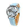 Fashion Girl Women Wrist Watch Azure Watchband Silver Star Dial 9729-2