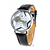 Fashion Girl Women Wrist Watch Black Watchband Silver Star Dial 9729-2