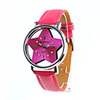 Fashion Girl Women Wrist Watch Rose Ren Watchband Rose Red Star Dial 9729-2