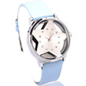 Fashion Japanese Movement Star Shape Dial Blue Band Wrist Watch