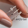 fashion jewelry three-piece cross-square diamond-set zircon ring miniinthebox