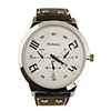 Fashion Korea PU Leather Band Style Handsome Quartz Men Women Wrist Watch - Black