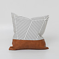 Fashion Leather Canvas Original Creation Design Color Matching Pillow Case Cover Living Room Bedroom Sofa Cushion Cover