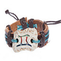 Fashion Leather Handmade Zodiac Bracelet-Gemini (BSS19)