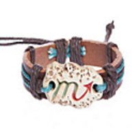Fashion Leather Handmade Zodiac Bracelet-Scorpio (BSS22)