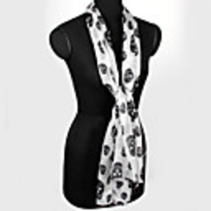 Fashion Long Cool Smal Skull Cotton Scarf Shawl