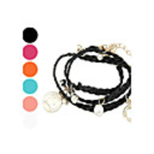 Fashion Multi-Element Pendant Weave Bracelet