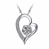 fashion peach heart necklace women