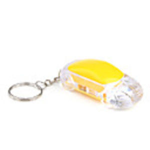 Fashion Plastic Car keychain LED Torch Light Yellow