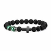 fashion religion cross men women 8mm natural stone tiger eye amp; black matte agate beads bracelet elastic bracelet bangle