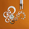 Fashion Removable Clock Mirror Style DIY Art Wall Stickers for Home Decor (Silver)