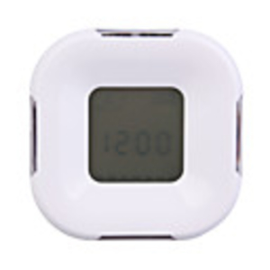Fashion rotating induction calendar thermometer alarm clock (White)