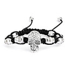 Fashion Skull Alloy Woven Bracelet with Rhinestone