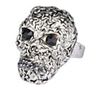 Fashion Skull Ring With Rhinestone Eyes