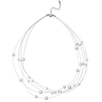 Fashion Steel Beads Resin Chain Cluster Chunky Necklace for Women