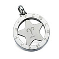 Fashion Titanium Steel Zodiac Aries Necklace (PSS26)