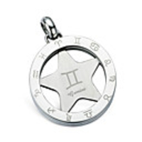 Fashion Titanium Steel Zodiac Gemini Necklace (PSS22)