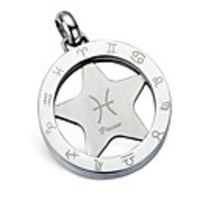 Fashion Titanium Steel Zodiac Pisces Necklace (PSS24)