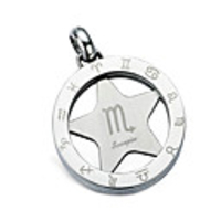 Fashion Titanium Steel Zodiac Scorpio Necklace (PSS17)